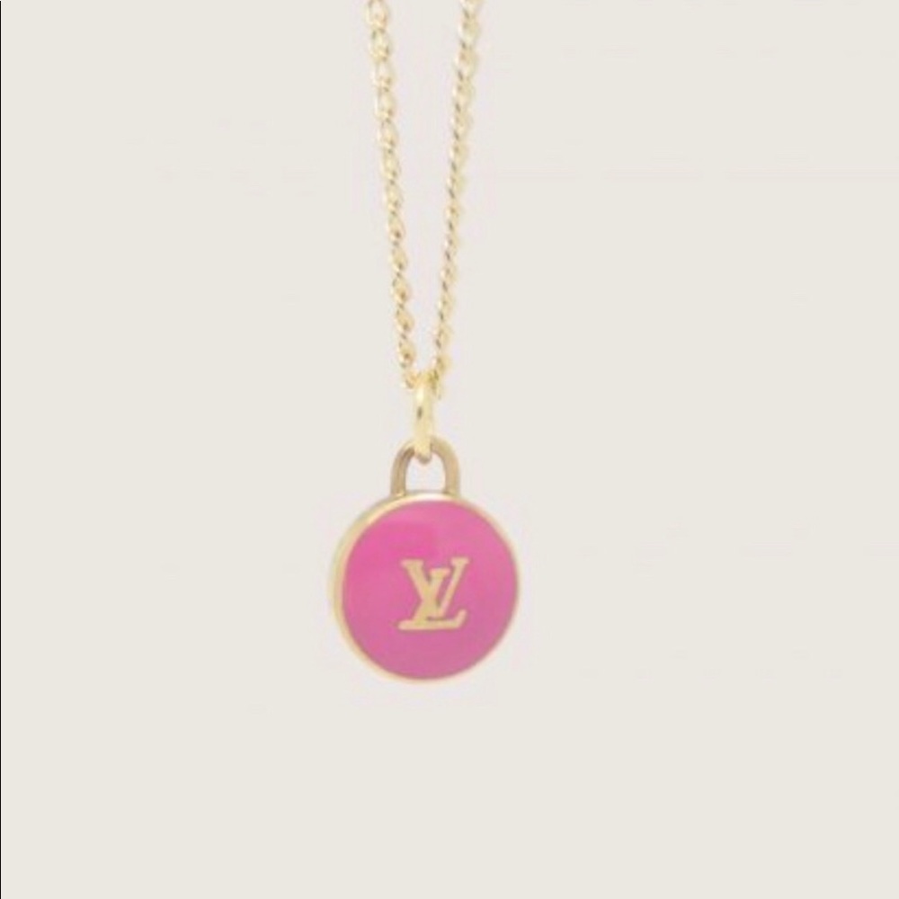 Authentic Louis Vuitton Pink & Gold Charm Necklace